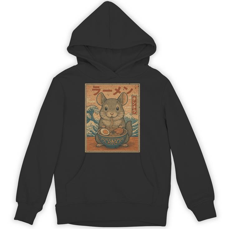 面白い かわいい ラーメン 和麺 チンチラ 食べる ラーメン 長袖tシャツ パーカー