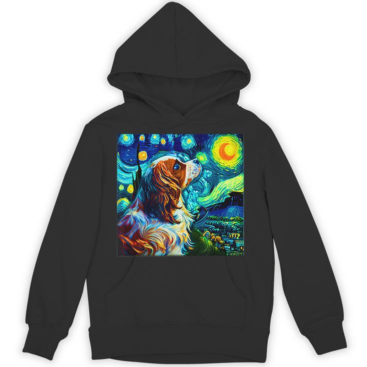 面白いtシャツ 犬 キャバリア ゴッホ 星月夜 わんこ メンズ おもしろ グッズ 服 かわいい パーカー