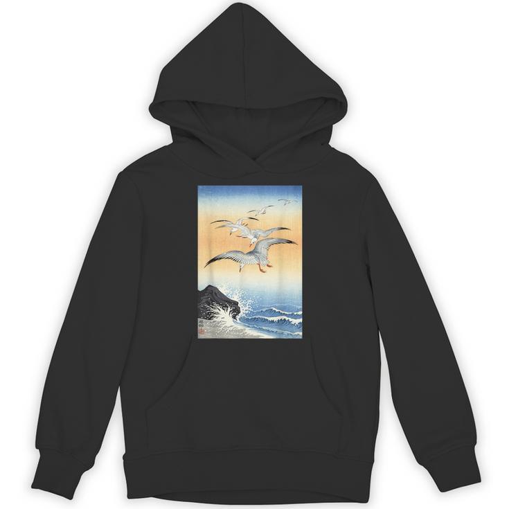 鳥 カモメ 波 海 ヴィンテージ 和 浮世絵 木版画 パーカー