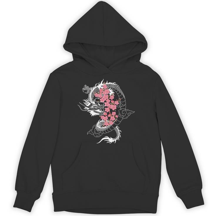 龍 日本の桜文化 長袖tシャツ パーカー