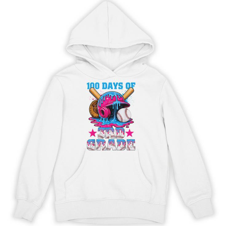 100 Days Of 3rd Grade Baseball 100th Day Of School Boys Kids Unisex Hoodie