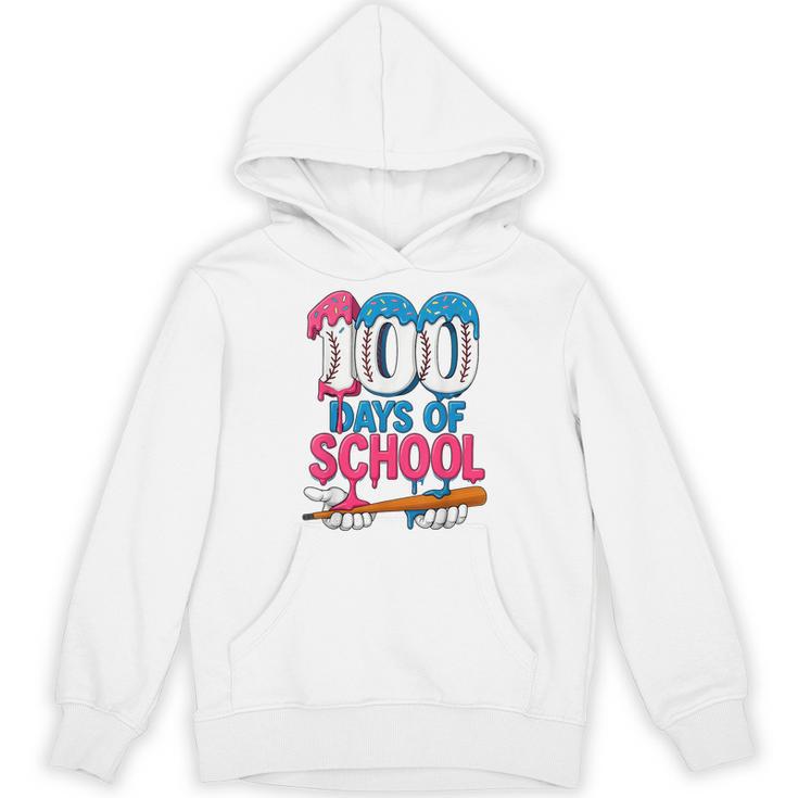 100 Days Of School Baseball Drip Bat 100th Day Of School Boy Unisex Hoodie 100 Days Of School Baseball Drip Bat 100th Day Of School Boy Unisex Hoodie