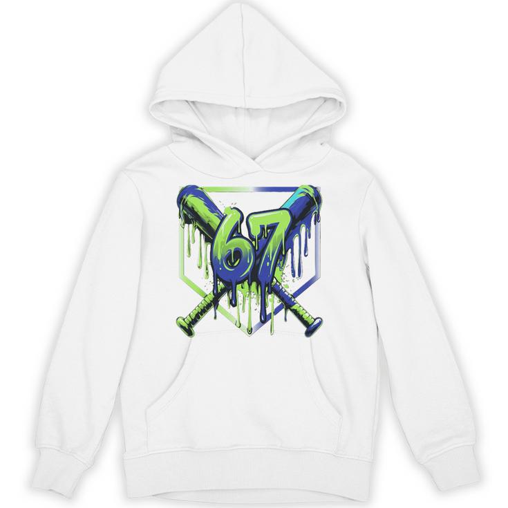 67 Baseball Drip Effect Urban Tee Style 6-7 Meme Graphic Premium Tri-Blend Unisex Hoodie