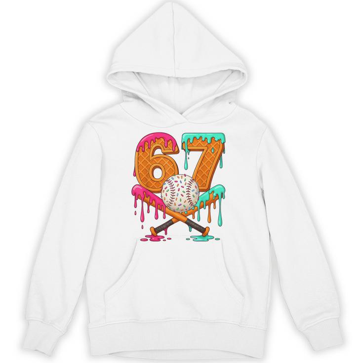 67 Ice Cream Drip Baseball Number 67 Player 67th Birthday Unisex Hoodie