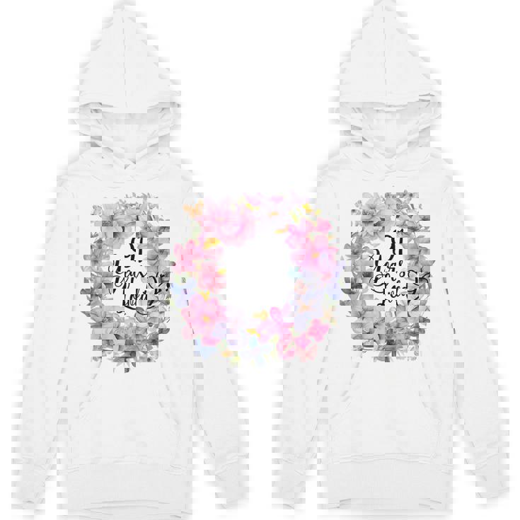 91 Years Loved 91歳の誕生日 フローラルリース ナインティワン パーカー