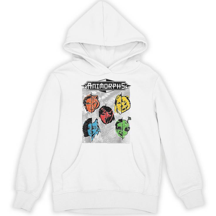 Animorphs Split Face Character Colorful Grid Book Series Unisex Hoodie