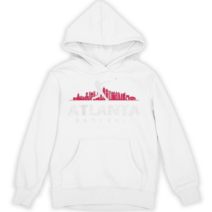 Atlanta Baseball Vintage Player Minimalist Skyline Retro Unisex Hoodie