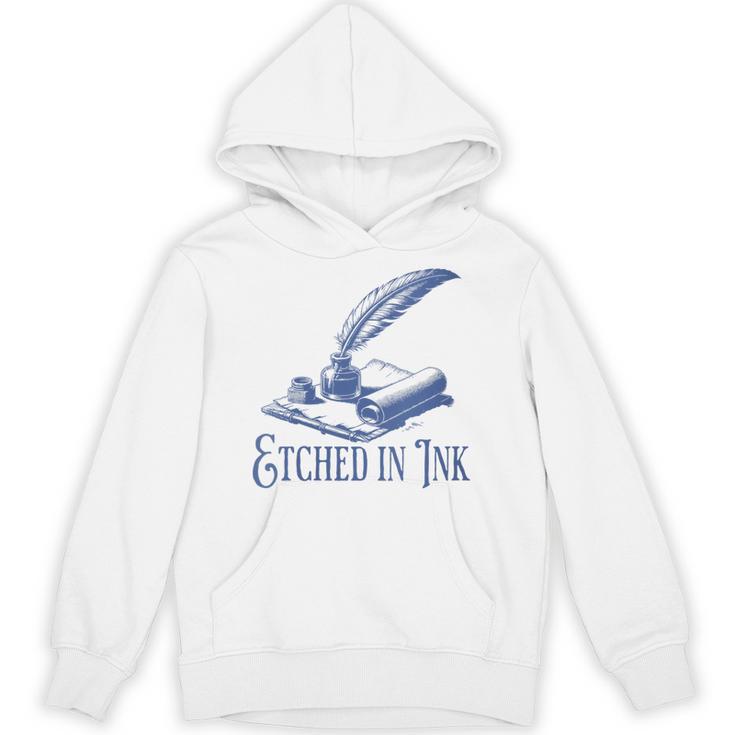 Author Writer Dark Academia Etched In Ink Book Library Unisex Hoodie