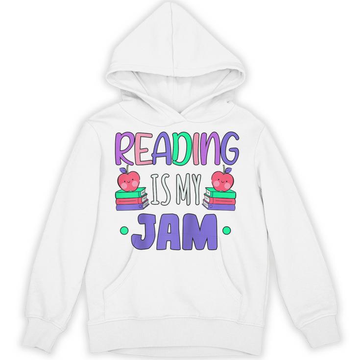 Back To School Book Reader Reading Is My Jam Bookworm Raglan Baseball Tee Unisex Hoodie