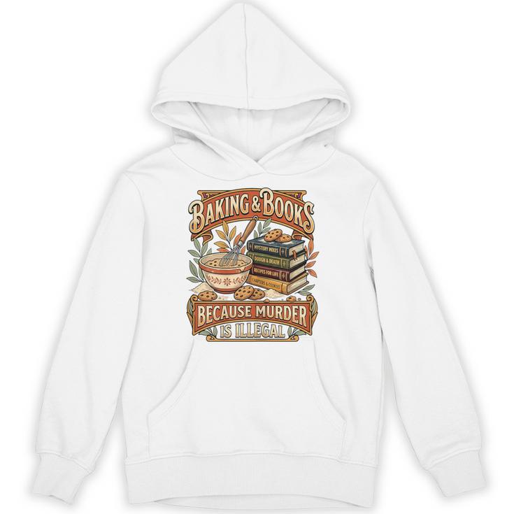 Baking Books Vintage Because Murder Is Illegal Aesthetic Unisex Hoodie