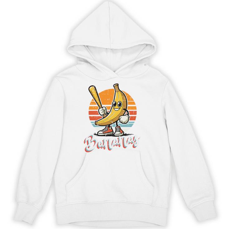 Bananas Baseball Sunset Retro Fruit Sports Boys Kids Men Premium Tri-Blend Unisex Hoodie