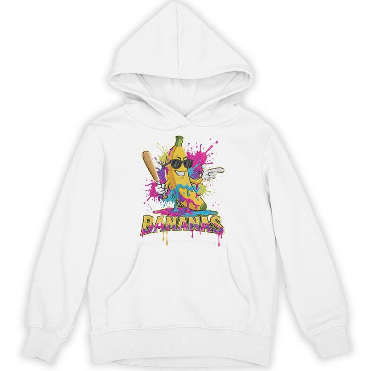 Baseball Banana Splatter Sports Kids Teens Premium Tri-Blend Unisex Hoodie