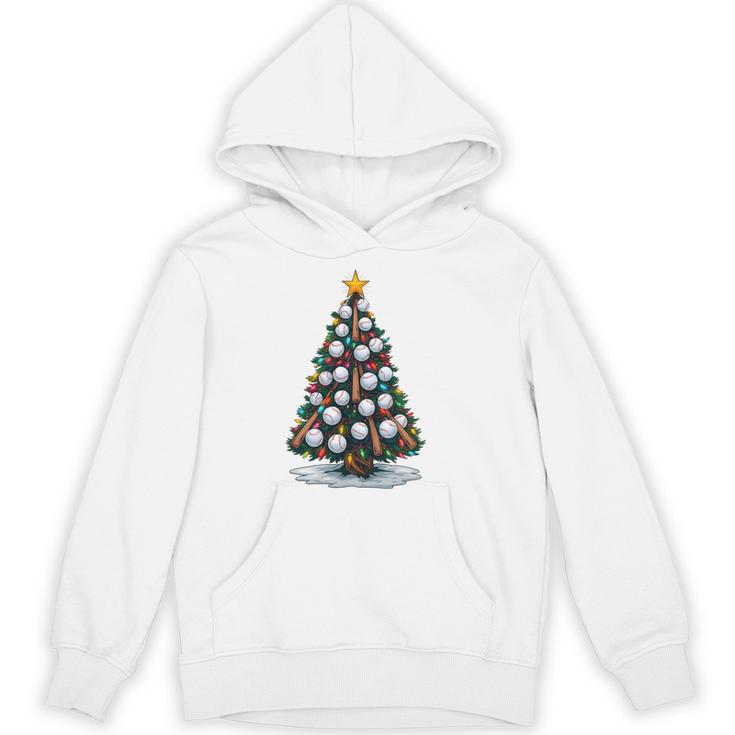 Baseball Christmas Tree Men Boys Youth Santa Sports Unisex Hoodie