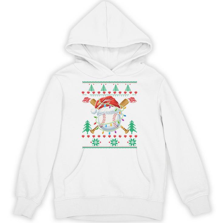 Baseball Christmas Ugly Sweater Santa Sport Men Kids Unisex Hoodie
