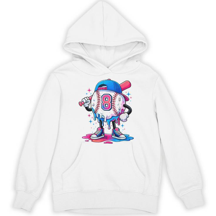 Baseball Drip 8th 8 Year Old Birthday Boys Pitcher Player Unisex Hoodie