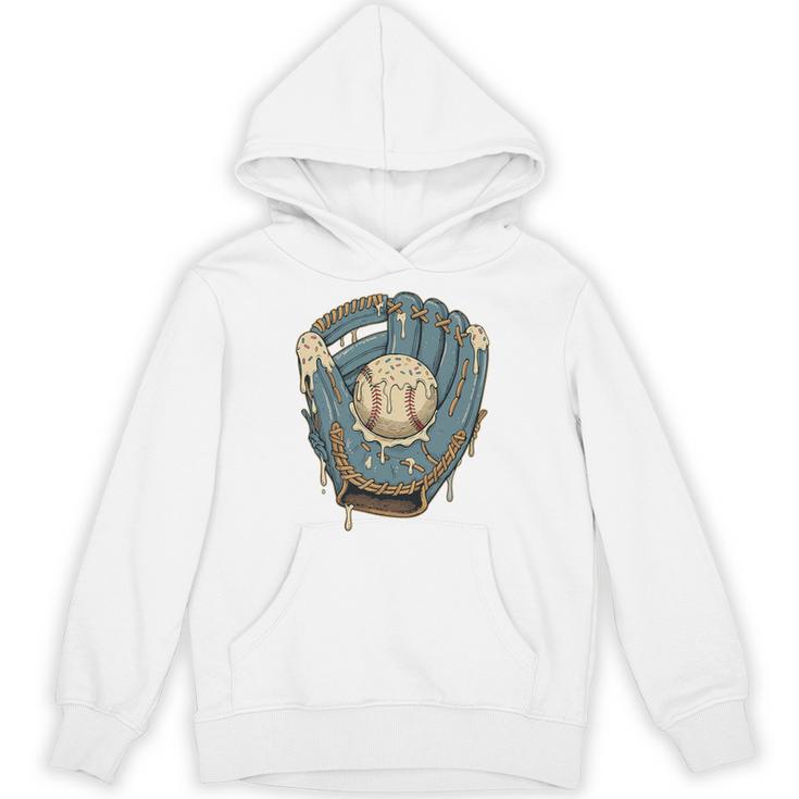 Baseball Drip Ice Cream Glove With Sprinkles And Ball Youth Premium Tri-Blend Unisex Hoodie