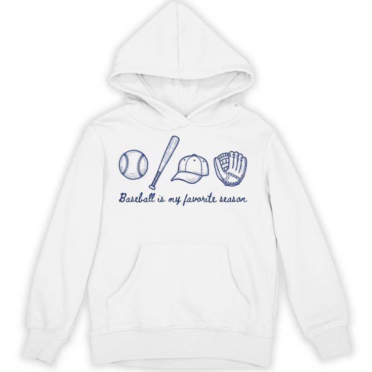 Baseball Is My Favorite Season Sports Minimalist Line Art Unisex Hoodie