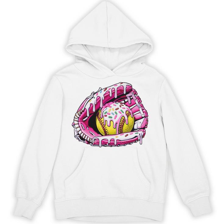 Baseball Glove Drip Shirt Ice Cream Dripping Girls Pocket Premium Unisex Hoodie
