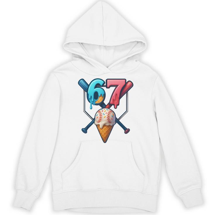Baseball Ice Cream Drip 67 Six Seven Gen Alpha Slang Meme Unisex Hoodie