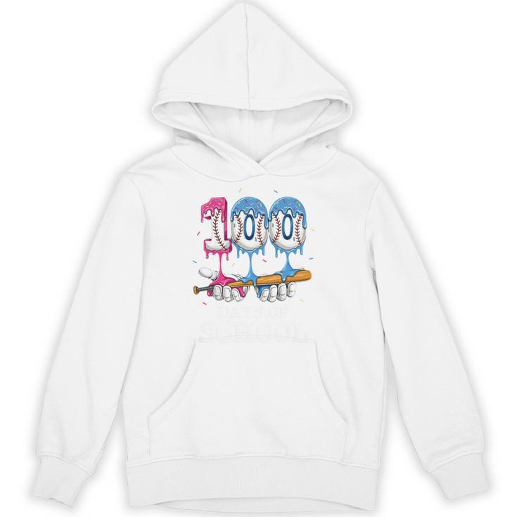 Baseball Player 100 Days Of School Sports Ice Cream Drip Premium Tri-Blend Unisex Hoodie
