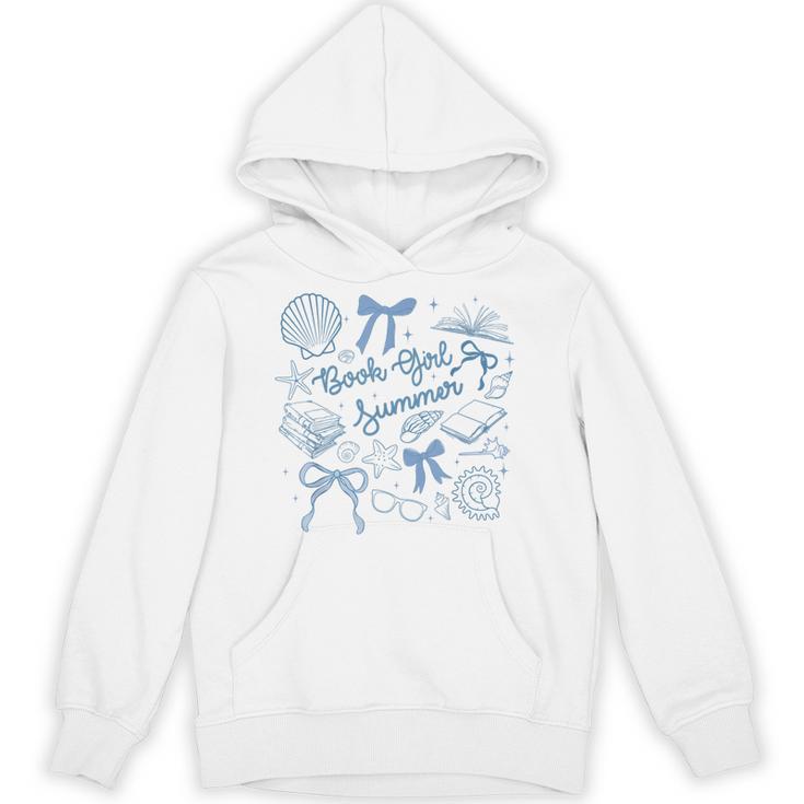 Book Girl Summer Bow Beach Seashell Summer Unisex Hoodie