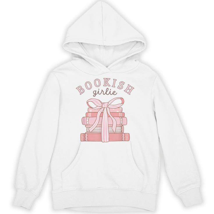 Bookish Girlie Coquette Bow Book Lover Pink Feminine Reader Unisex Hoodie