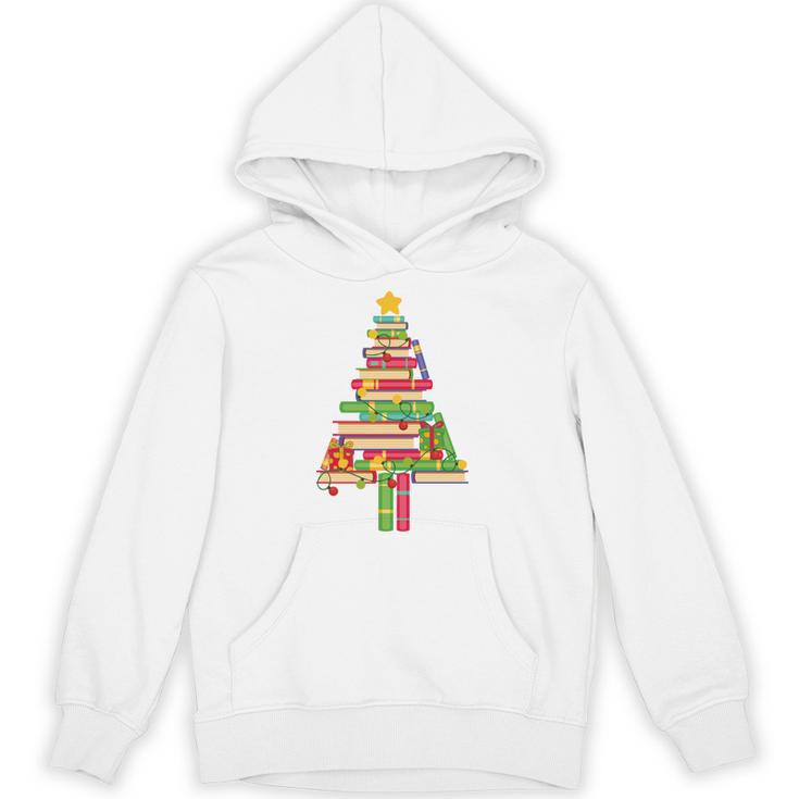 Books Christmas Tree Xmas Librarian Book Lovers Pajama Unisex Hoodie