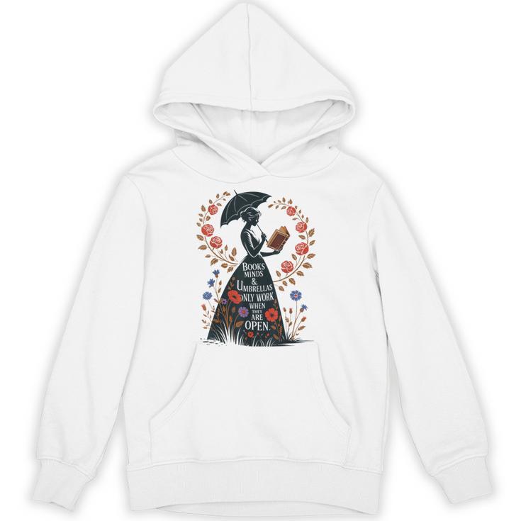 Books Minds Umbrellas Quote Reading Lover Vintage Reader Unisex Hoodie