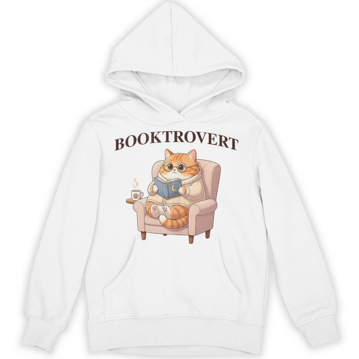 BOOKTROVERT Cute Cat With Tea Cozy Sweater And Book Unisex Hoodie