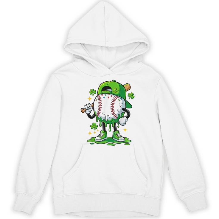 Boys St Patrick’s Day Baseball Drip Ice Cream Apparel Youth Unisex Hoodie