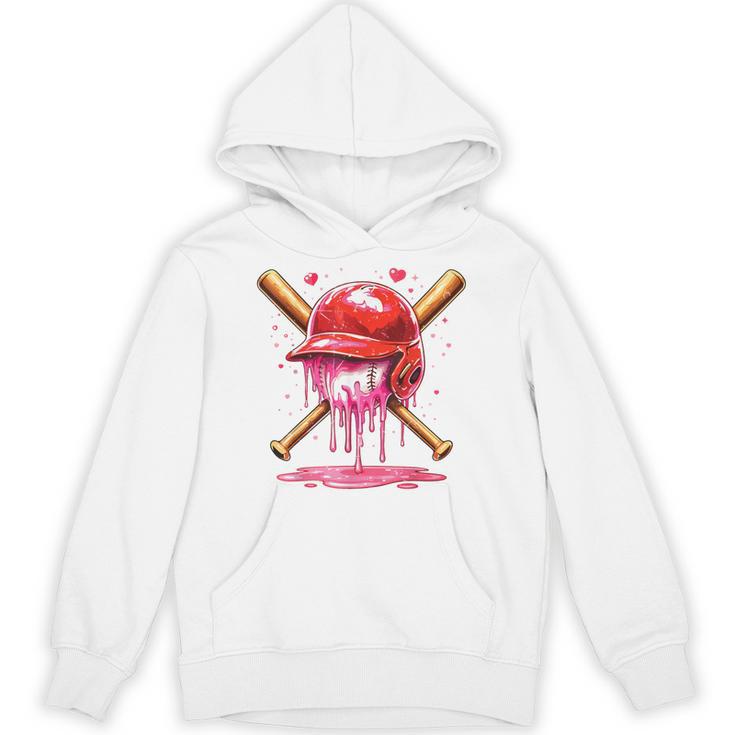 Boys Valentine Day Baseball Helmet Drip Ice-Cream Youth Kids Unisex Hoodie