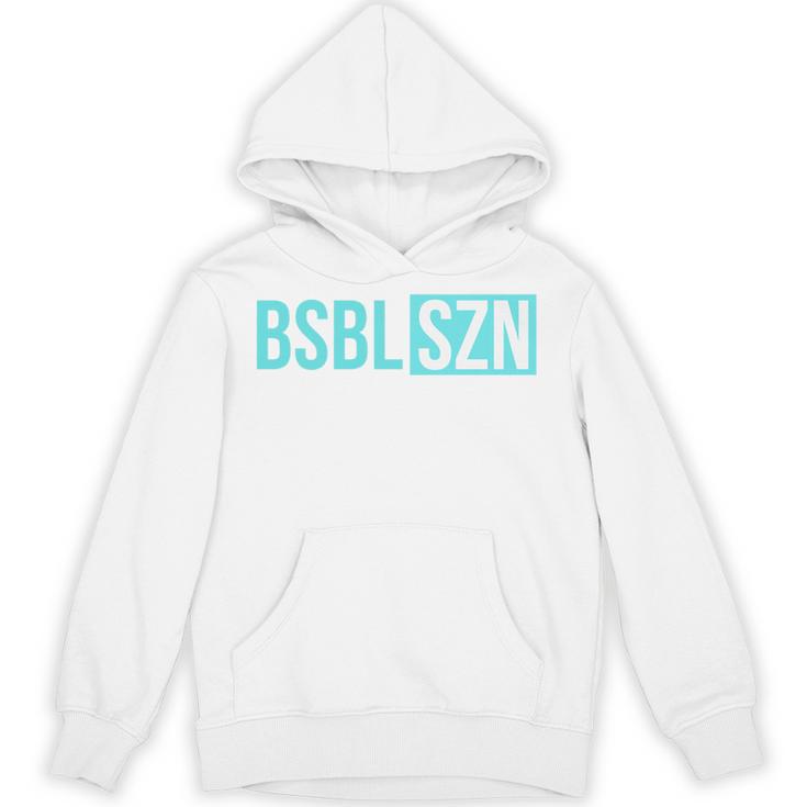 BSBL SZN Baseball Season Game Day Boys Girls Youth Premium Tri-Blend Unisex Hoodie