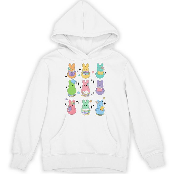 Bunny Reading Books Easter Day Librarian Teacher Book Premium Tri-Blend Unisex Hoodie