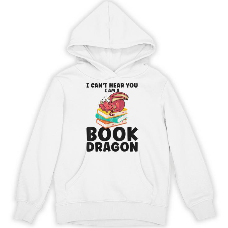 I Can't Hear You I Am a Book Dragon Reading Book Unisex Hoodie