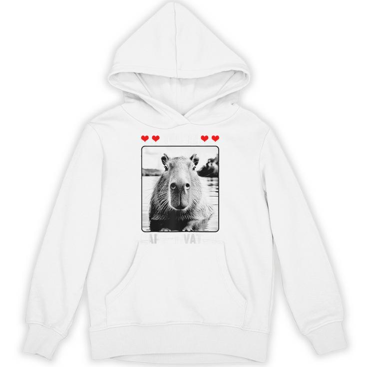 Capybara Love Valentines Day Cute Animal Hearts Raglan Baseball Tee Unisex Hoodie