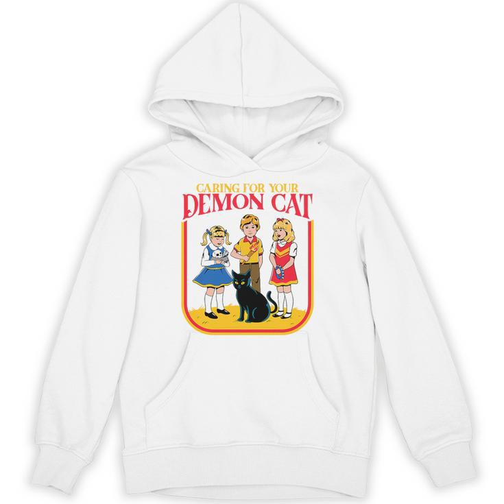 Caring For Your Evil Cat Retro Dark Humor Book Cover Premium Tri-Blend Unisex Hoodie