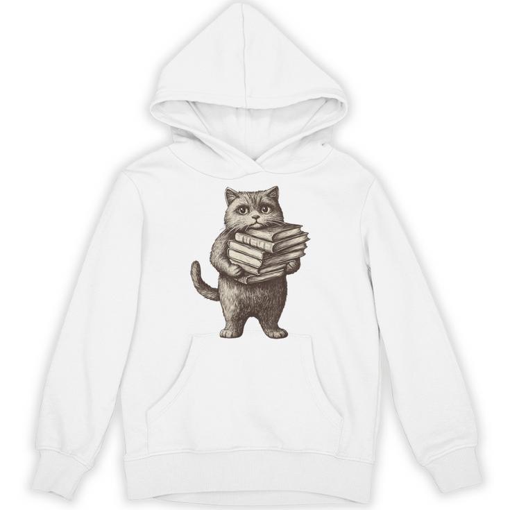 Cat Book Lover Reading Men Women Kids Unisex Hoodie