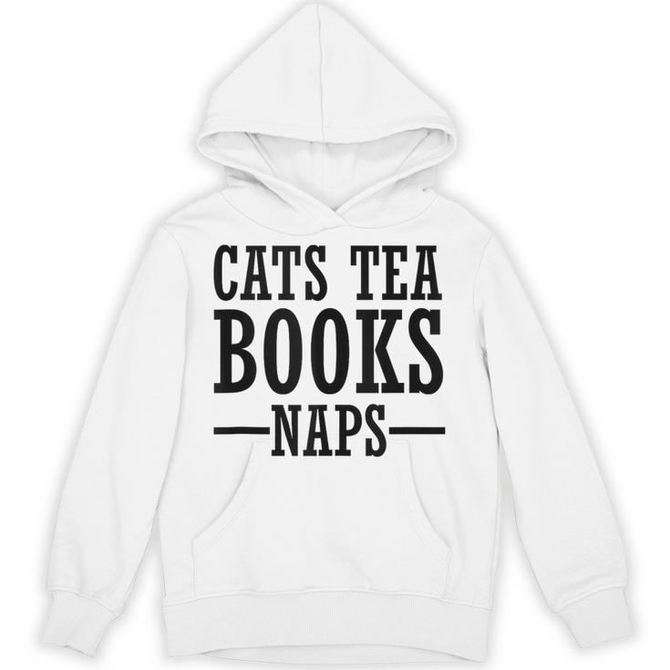 Cats Tea Books Naps Cat Lover Unisex Hoodie