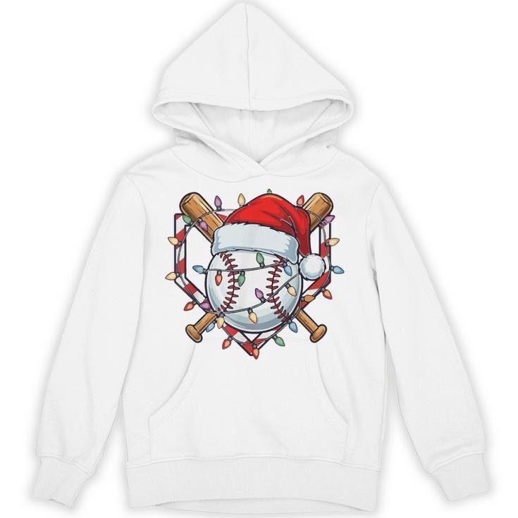 Christmas Baseball Santa Hat For Baseball Players Fans Unisex Hoodie