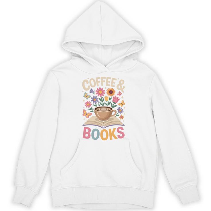 Coffee & Books Lover Wildflowers Boho Aesthetic Premium Tri-Blend Unisex Hoodie