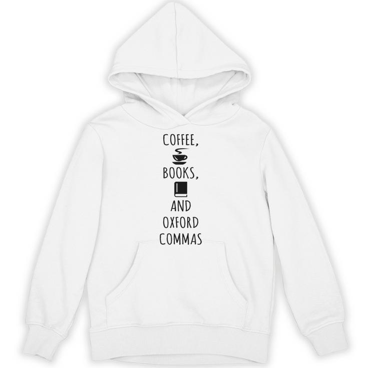 Coffee Books And Oxford Commas Reading T-Shirt Unisex Hoodie