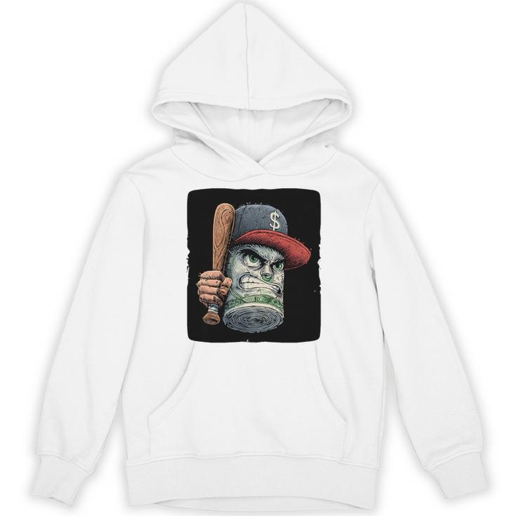 Cool Dollar Bill Guy With Cap And Baseball Costume Premium Tri-Blend Unisex Hoodie