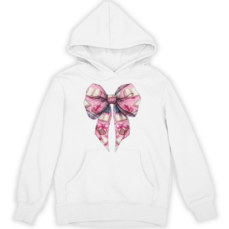 Coquette Bow Bookworm Book Reader Reading Books Pattern Girl Unisex Hoodie