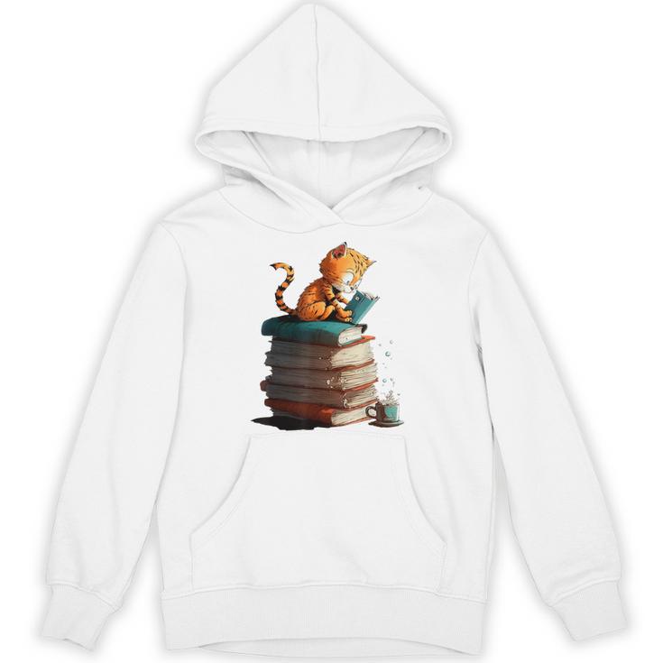 Cute Cat Lovers Book Lovers For Women And Men Unisex Hoodie