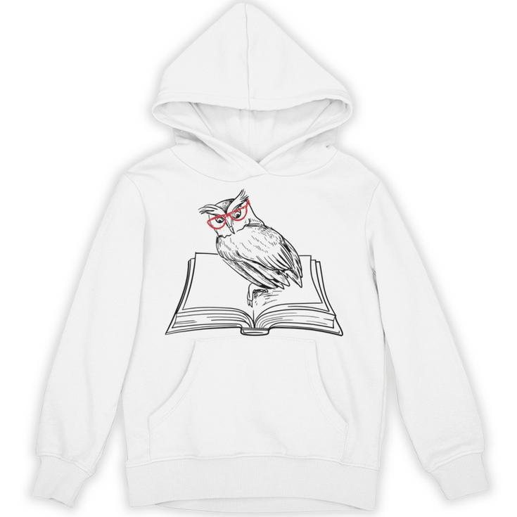 Cute Forest Animal Owl Reading Books Literature Unisex Hoodie