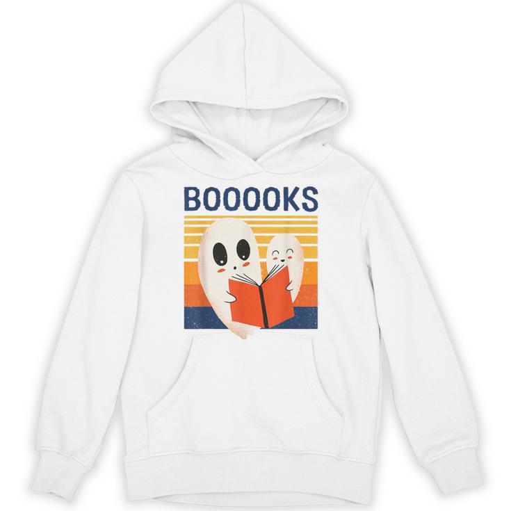 Cute Ghost Book Reading Halloween Teacher Puns Booooks Men Women Kids Unisex Hoodie