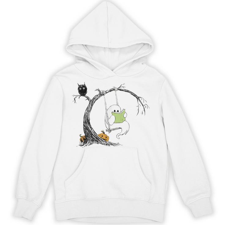 Cute Ghost Costume Reading Book Halloween Unisex Hoodie