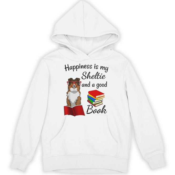 Cute Happiness Is Sheltie And Books Sheltie Mom Unisex Hoodie