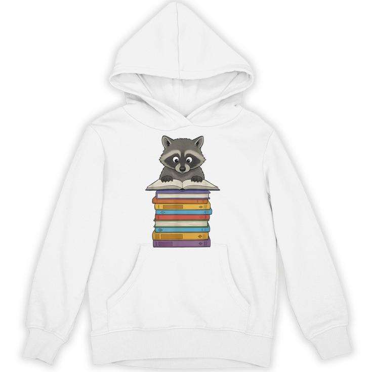 Cute Raccoon Reading On Pile Of Books Unisex Hoodie