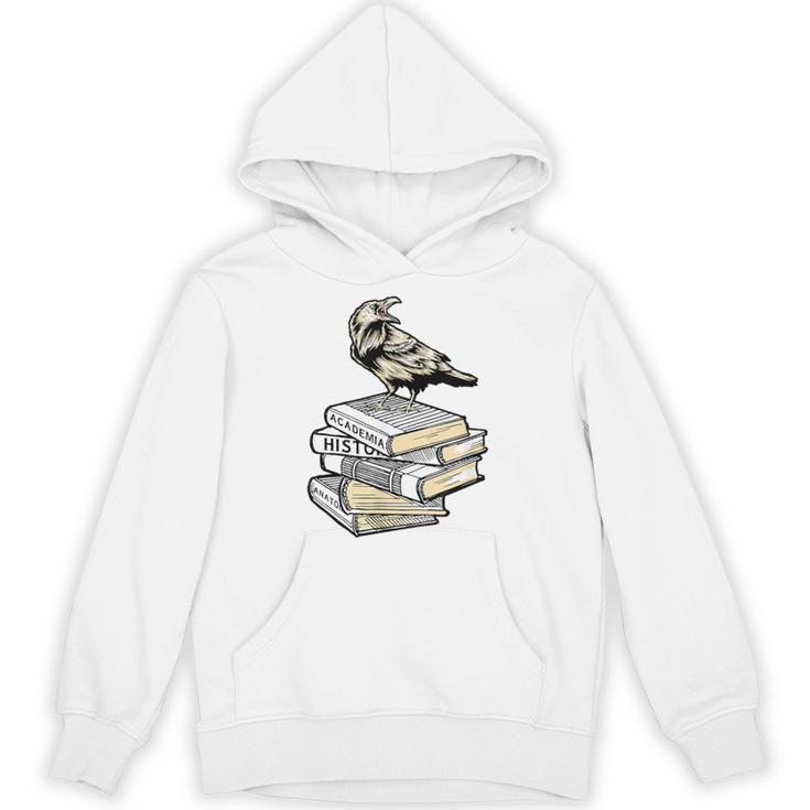 Dark Academia Aesthetic Raven Crow On Old Vintage Books Unisex Hoodie